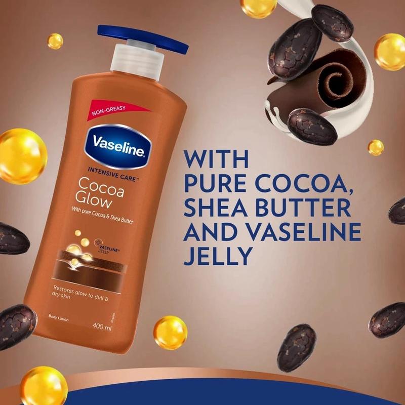 Vaseline Intensive Care Cocoa Glow Moisturizers Pack of 2 400mL - Skincare