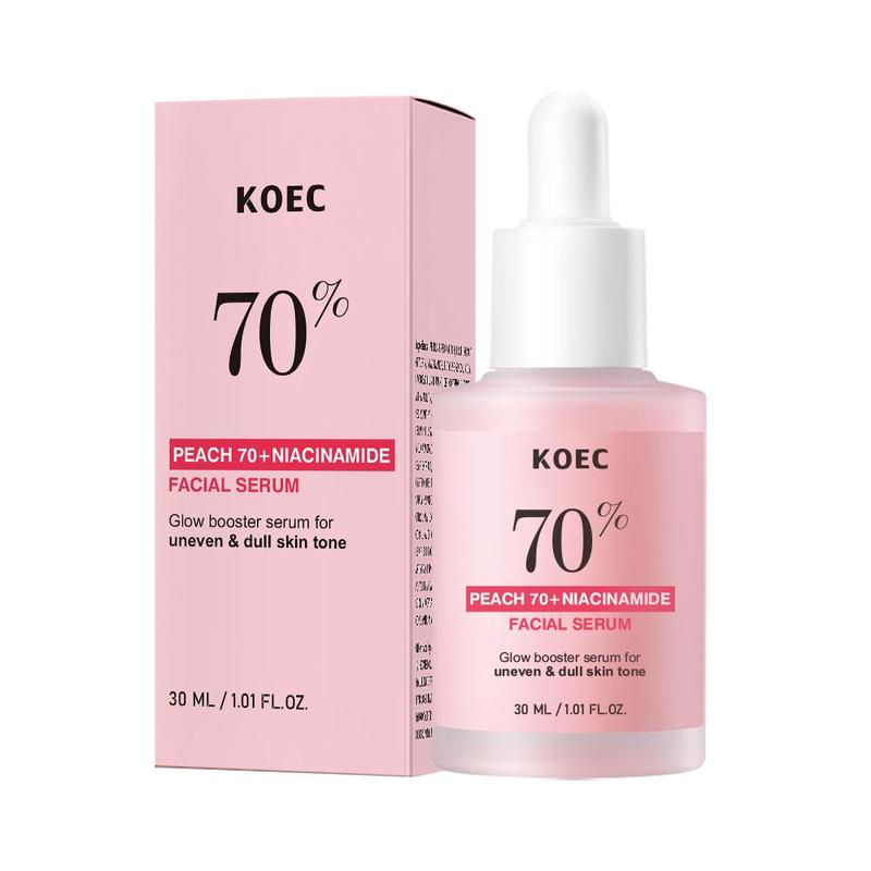 70% Peach Niacinamide Serum, 1 2 Counts Facial Soothing Moisturizer for Irritated Uneven Skin Tone, Skin Care Product for Women