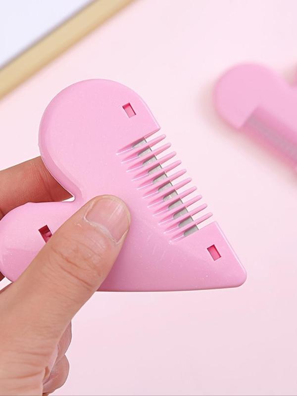 Heart Shaped Hair Trimmer, Portable Hair Cutting Comb, Hair Trimming Tool, Thinning Scissors, Double Sides Hair Razor Barber Comb, Home Mini Makeup Tools for Cutter Cutting