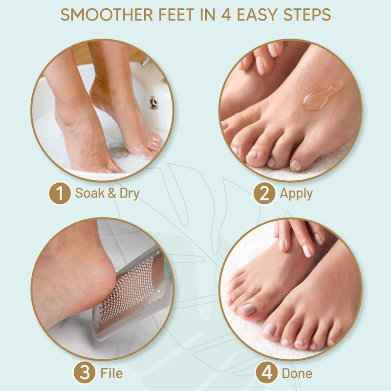 Foot Scrubber File & Callus Remover Gel Bundle - Feet Scrubber Dead Skin - Foot Spa Kit