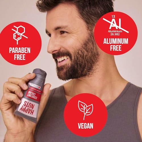 HAPPY NUTS Comfort Cream Deodorant For Men: Anti-Chafing Sweat Defense, Odor Control, Aluminum-Free Mens Deodorant