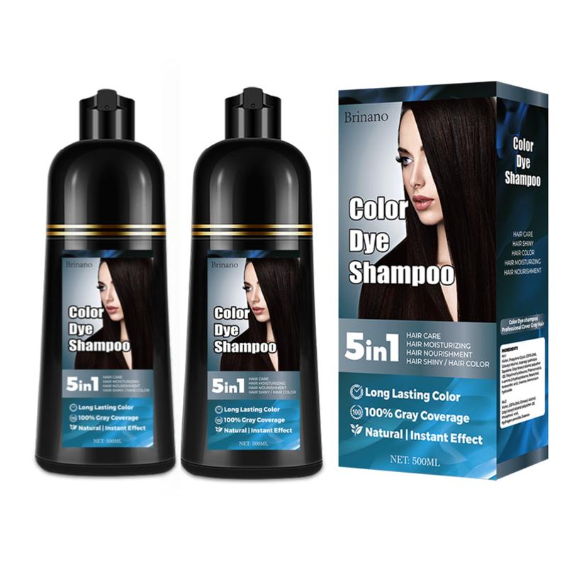 Brinano 5-in-1 Black Hair Dyeing Shampoo with Grey Coverage+100% Available in Multiple Colors with Herbal Ingredients for Hair Care and Moisturizing Hair Dyes. It does not harm the skin, has no irritating odor, and is easy to operate Haircare Bowl Plant