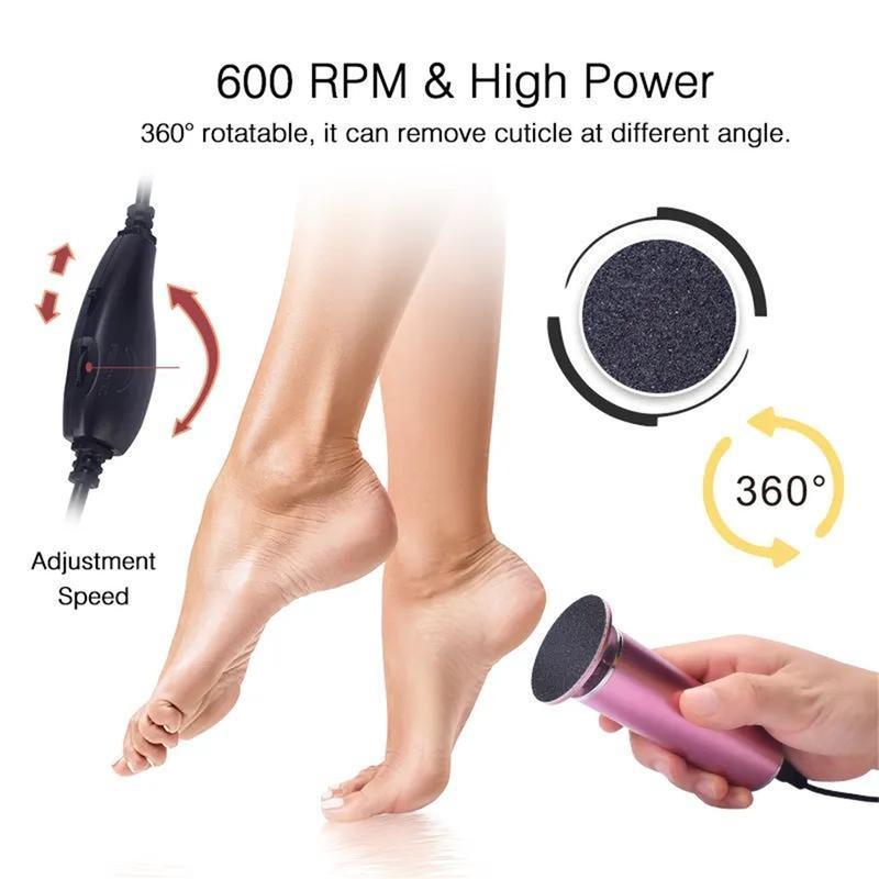 Electric Foot File, Electric Foot Dead Skin Remover, Multi-Function Pedicure Machine, Callus Removal Tool, Nail Pedicure Tool, for home, salon and nail shop, easy to carry on travel