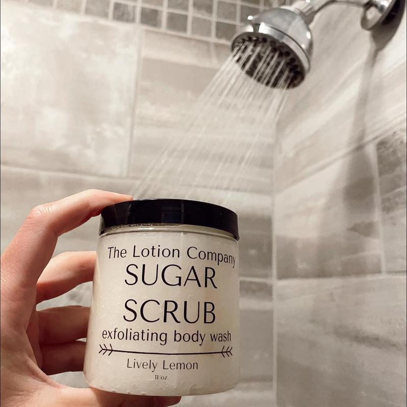 Sugar Scrub Exfoliating Body Wash by The Lotion Company (11 ounces) for bath + shower exfoliating scrub sugarscrub Body Care Moisturizing Gentle