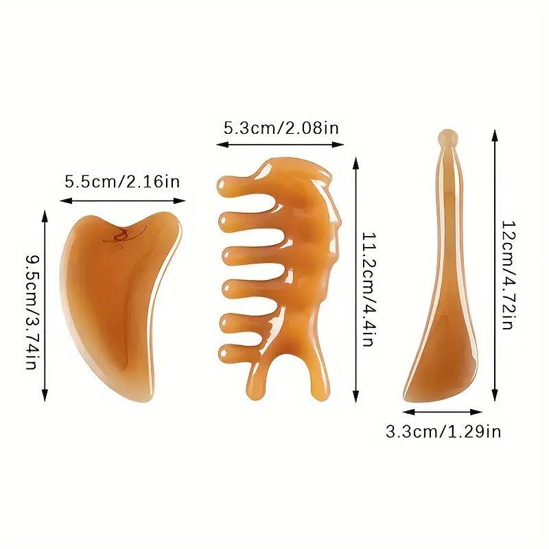 3 in 1 Gua Sha Massage Tool Set, Resin Gua Sha Scraper for Nose & Face, Relaxing Muscles & Facial Massage Tool Set