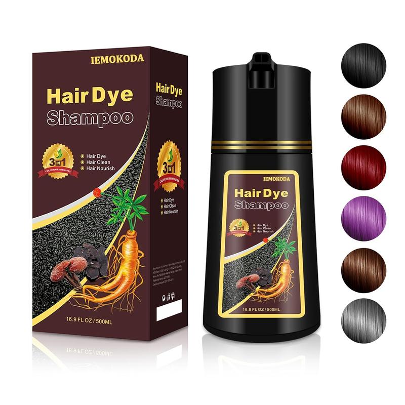 Dark Brown Semi-Permanent Hair Dye, Covering Grey Hair, Quick, for Home Use, Save Money, Time And Effort,   500ml  Ammonia free Natural Herbal Ingredients. hair dye shampoo