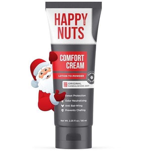 HAPPY NUTS Comfort Cream Deodorant For Men: Anti-Chafing Sweat Defense, Odor Control, Aluminum-Free Mens Deodorant