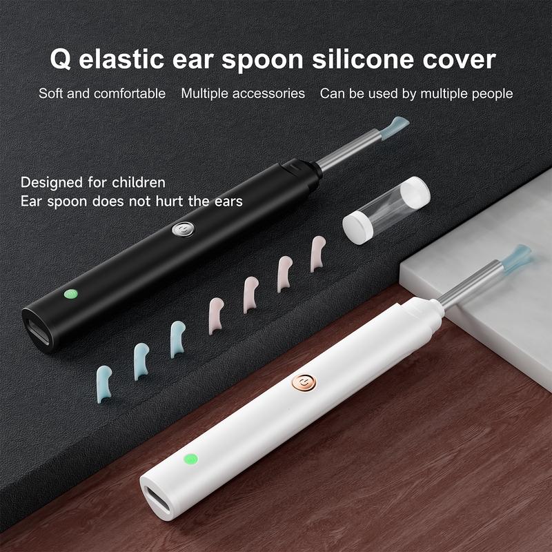 Visual HD Ear Cleaner with Camera, Waterproof Wireless Ear Wax Removal Kit with LED Light, 8-Piece Silicone Tip Set for Daily Ear Care