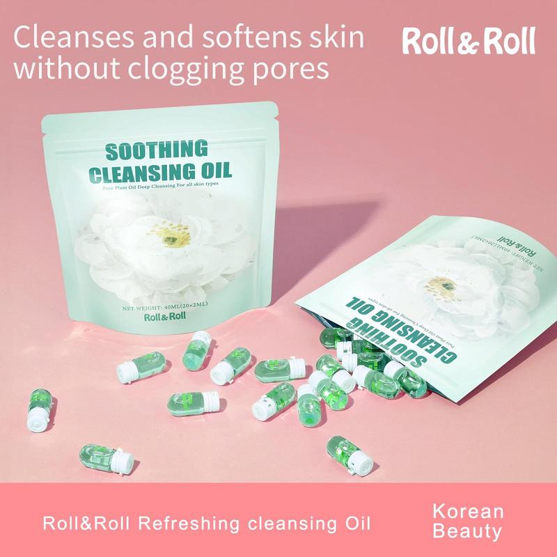 Roll&Roll  Pore Control Cleansing Oil 20pcs｜Hypoallergenic Makeup Remover, Oil Cleanser