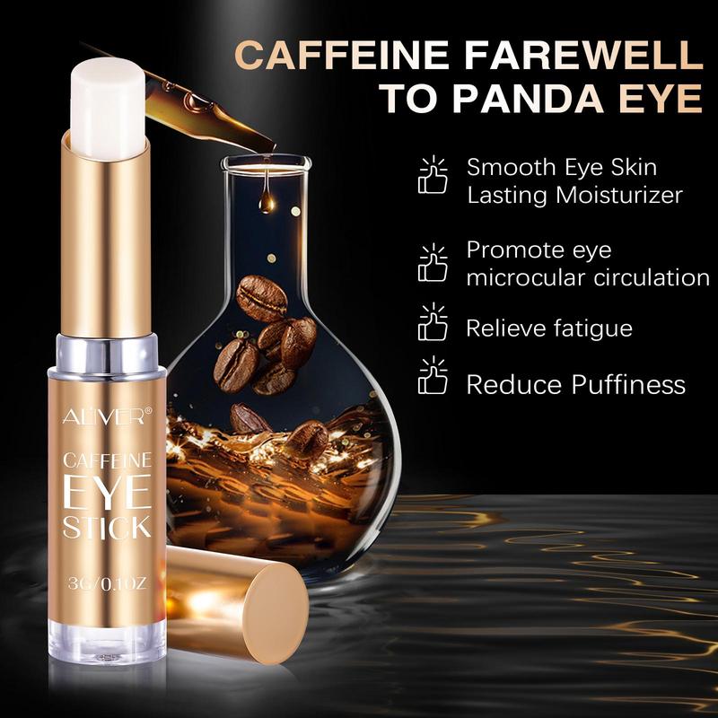 Caffeine Eye Stick, 2 Counts set Firming Eye Skin Stick, Natural Ingredients Made Mild and Non-irritating Eye Care Product for Women