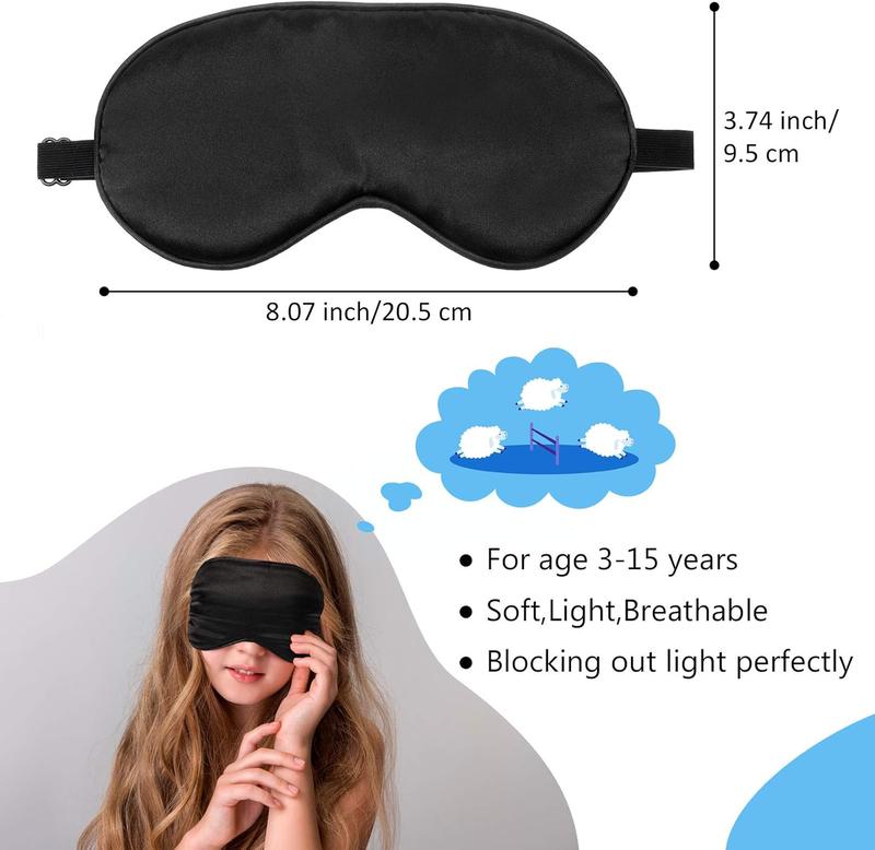 2 count Silk Sleeping Mask with Adjustable Strap-Silk Eye Mask Soft Eye Cover Blindfold Eyeshade with Leopard Print, for Blocking Out Lights Sweet Sleep Travel Relax, Nap, Meditation (Black)