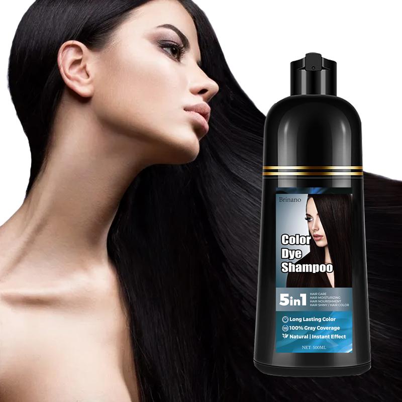 Brinano 5-in-1 Black Hair Dyeing Shampoo with Grey Coverage+100% Available in Multiple Colors with Herbal Ingredients for Hair Care and Moisturizing Hair Dyes. It does not harm the skin, has no irritating odor, and is easy to operate Haircare Bowl Plant