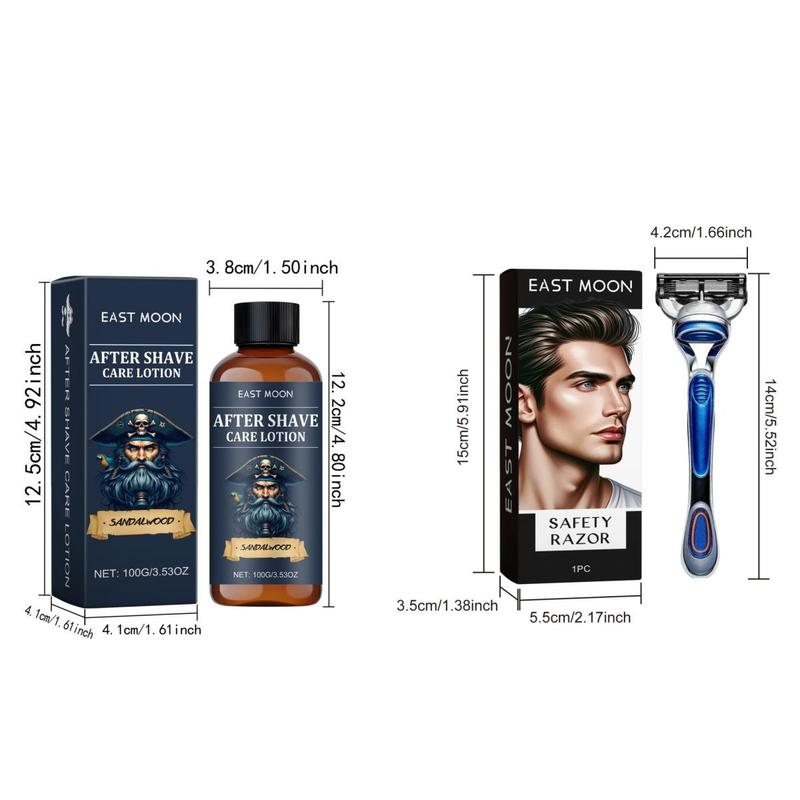 Men's Shaving Razor & Aftershave Set, 2 Counts set Refreshing Aftershave Lotion & Face Shaver, Men's Care Product for Daily Use